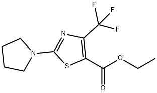 Ethyl 2-pyrrolidin-1-yl-4-(trifluoromethyl)-1,3-thiazole-5-carboxylate 结构式