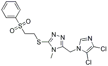 3-[(4,5-dichloro-1H-imidazol-1-yl)methyl]-4-methyl-5-{[2-(phenylsulphonyl)ethyl]thio}-4H-1,2,4-triazole 结构式