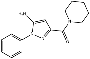 (5-氨基-1-苯基-1H-吡唑-3-基)(哌啶-1-基)甲酮 结构式
