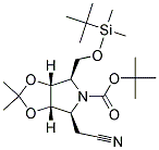 (3AR,4R,6S,6AS)-4-(TERT-BUTYL-DIMETHYL-SILANYLOXYMETHYL)-6-CYANOMETHYL-2,2-DIMETHYL-TETRAHYDRO-[1,3]DIOXOLO[4,5-C]PYRROLE-5-CARBOXYLIC ACID TERT-BUTYL ESTER 结构式