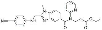 3-({2-[(4-CYANO-PHENYLAMINO)-METHYL]-1-METHYL-1H-BENZOIMIDAZOLE-5-CARBONYL}-PYRIDIN-2-YL-AMINO)-PROPIONIC ACID ETHYL ESTER 结构式