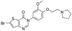 6-BROMO-3-[3-METHOXY-4-(2-PYRROLIDIN-1-YL-ETHOXY)-PHENYL]-3H-THIENO[3,2-D]PYRIMIDIN-4-ONE 结构式