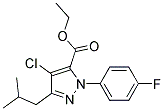 4-CHLORO-1-(4-FLUOROPHENYL)-3-(2-METHYLPROPYL)-1H-PYRAZOLE-5-CARBOXYLIC ACID ETHYL ESTER 结构式