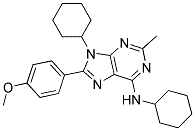 N,9-dicyclohexyl-8-(4-methoxyphenyl)-2-methyl-9H-purin-6-amine 结构式