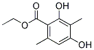 Ethyl-2,4-dihydroxy-3,6-dimethylbenzoate 结构式