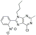 9-BUTYL-6-CHLORO-2-METHYL-8-(2-NITROPHENYL)-9H-PURINE 结构式