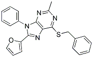 6-(BENZYLTHIO)-8-(FURAN-2-YL)-2-METHYL-9-PHENYL-9H-PURINE 结构式