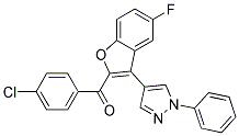 (4-CHLOROPHENYL)[5-FLUORO-3-(1-PHENYL-1H-PYRAZOL-4-YL)-1-BENZOFURAN-2-YL]METHANONE 结构式