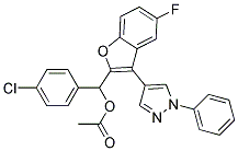 ACETIC ACID (4-CHLORO-PHENYL)-[5-FLUORO-3-(1-PHENYL-1H-PYRAZOL-4-YL)-BENZOFURAN-2-YL]-METHYL ESTER 结构式