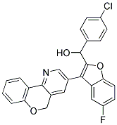 (4-CHLORO-PHENYL)-[5-FLUORO-3-(10H-9-OXA-4-AZA-PHENANTHREN-2-YL)-BENZOFURAN-2-YL]-METHANOL 结构式