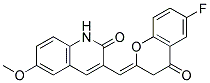 3-[6-FLUORO-4-OXO-CHROMAN-(3E)-YLIDENEMETHYL]-6-METHOXY-1H-QUINOLIN-2-ONE 结构式