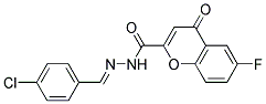 6-FLUORO-4-OXO-4H-CHROMENE-2-CARBOXYLIC ACID[1-(4-CHLORO-PHENYL)-METH-(E)-YLIDENE]-HYDRAZIDE 结构式