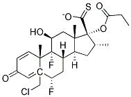 5-CHLOROMETHYL 6A,9A-DIFLUORO-11B-HYDROXY-16A-METHYL-3-OXO-17A-(PROPIONYLOXY)-ANDROSTA-1,4-DIENE-17B-CARBOTHIOATE 结构式