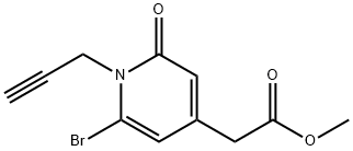 METHYL 6-BROMO-1,2-DIHYDRO-2-OXO-1-(2-PROPYNYL)-4-PYRIDINEACETATE (85:15% BROMO:CHLORO DERIVATIVE) 结构式