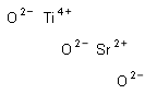 STRONTIUM TITANIUM OXIDE SUBSTRATE, 5X5X0.5MM, POLISHED TWO SIDES, 100 ORIENTATION 结构式