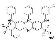 hydrogen 9-[(3-methoxyphenyl)amino]-7-phenyl-5-(phenylamino)-4,10-disulphonatobenzo[a]phenazinium, sodium salt  结构式