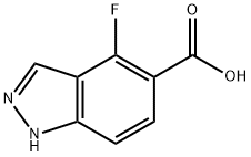 4-氟-1H-吲唑-5-羧酸 结构式