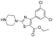 Ethyl 2-(Piperazine-1-Yl)-4-(3,5-Dichlorophenyl)-5-Thiazolecarboxylate 结构式