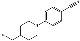 4-(4-羟甲基哌啶基)苯甲腈 结构式