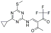 3-({[4-cyclopropyl-6-(methylthio)-1,3,5-triazin-2-yl]amino}methylidene)-1,1,1-trifluoropentane-2,4-dione 结构式