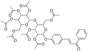 3-(acetyloxy)-6-[(acetyloxy)methyl]-2-[4-(3-oxo-3-phenylprop-1-enyl)phenoxy ]-5-({3,4,5-tri(acetyloxy)-6-[(acetyloxy)methyl]tetrahydro-2H-pyran-2-yl}ox y)tetrahydro-2H-pyran-4-yl acetate 结构式
