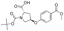 (2S,4R)-1-(tert-butoxycarbonyl)-4-[4-(methoxycarbonyl)phenoxy]pyrrolidine-2-carboxylic acid 结构式