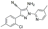 5-amino-3-(2-chloro-4-methylphenyl)-1-(4-methylpyridin-2-yl)-1H-pyrazole-4-carbonitrile 结构式