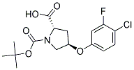 (2S,4R)-1-(tert-butoxycarbonyl)-4-(4-chloro-3-fluorophenoxy)pyrrolidine-2-carboxylic acid 结构式