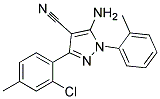 5-amino-3-(2-chloro-4-methylphenyl)-1-(2-methylphenyl)-1H-pyrazole-4-carbonitrile 结构式