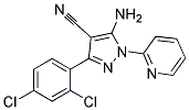 5-amino-3-(2,4-dichlorophenyl)-1-pyridin-2-yl-1H-pyrazole-4-carbonitrile 结构式