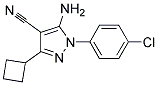 5-amino-1-(4-chlorophenyl)-3-cyclobutyl-1H-pyrazole-4-carbonitrile 结构式