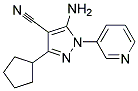 5-amino-3-cyclopentyl-1-pyridin-3-yl-1H-pyrazole-4-carbonitrile 结构式