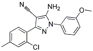 5-amino-3-(2-chloro-4-methylphenyl)-1-(3-methoxyphenyl)-1H-pyrazole-4-carbonitrile 结构式