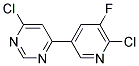 4-Chloro-6-(6-chloro-5-fluoro-pyridin-3-yl)-pyrimidine 结构式