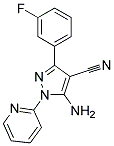 5-amino-3-(3-fluorophenyl)-1-pyridin-2-yl-1H-pyrazole-4-carbonitrile 结构式