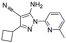 5-amino-3-cyclobutyl-1-(6-methylpyridin-2-yl)-1H-pyrazole-4-carbonitrile 结构式