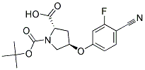 (2S,4R)-1-(tert-butoxycarbonyl)-4-(4-cyano-3-fluorophenoxy)pyrrolidine-2-carboxylic acid 结构式