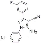 5-amino-1-(5-chloro-2-methylphenyl)-3-(3-fluorophenyl)-1H-pyrazole-4-carbonitrile 结构式