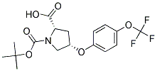 (2S,4S)-1-(tert-butoxycarbonyl)-4-[4-(trifluoromethoxy)phenoxy]pyrrolidine-2-carboxylic acid 结构式