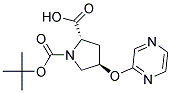 (2S,4R)-1-(tert-butoxycarbonyl)-4-(pyrazin-2-yloxy)pyrrolidine-2-carboxylic acid 结构式