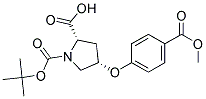 (2S,4S)-1-(tert-butoxycarbonyl)-4-[4-(methoxycarbonyl)phenoxy]pyrrolidine-2-carboxylic acid 结构式