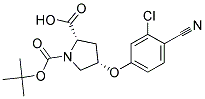 (2S,4S)-1-(tert-butoxycarbonyl)-4-(3-chloro-4-cyanophenoxy)pyrrolidine-2-carboxylic acid 结构式