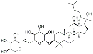 3B-(6-O-(B-D-XYLOPYRANOSYL)-B-D-GLUCOPYRANOSYLOXY)DAMMARANE-12B,20-DIOL 结构式