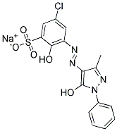 5-CHLORO-2-HYDROXY-3-(5-HYDROXY-3-METHYL-1-PHENYL-4-PYRAZOLYLAZO)BENZENESULFONICACIDSODIUMSALT 结构式