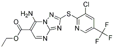 Ethyl 7-amino-2-((3-chloro-5-(trifluoromethyl)-2-pyridinyl)sulfanyl)(1,2,4)triazolo[1,5-a]pyrimidine-6-carboxylate 结构式