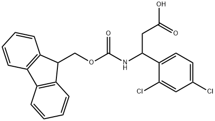 3-(2,4-dichlorophenyl)-3-{[(9H-fluoren-9-ylmethoxy)carbonyl]amino}propanoic acid 结构式