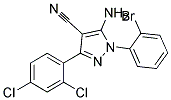 5-amino-1-(2-bromophenyl)-3-(2,4-dichlorophenyl)-1H-pyrazole-4-carbonitrile 结构式