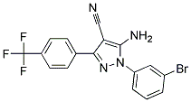 5-amino-1-(3-bromophenyl)-3-[4-(trifluoromethyl)phenyl]-1H-pyrazole-4-carbonitrile 结构式