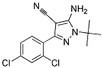 5-amino-1-tert-butyl-3-(2,4-dichlorophenyl)-1H-pyrazole-4-carbonitrile 结构式