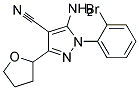 5-amino-1-(2-bromophenyl)-3-(tetrahydrofuran-2-yl)-1H-pyrazole-4-carbonitrile 结构式